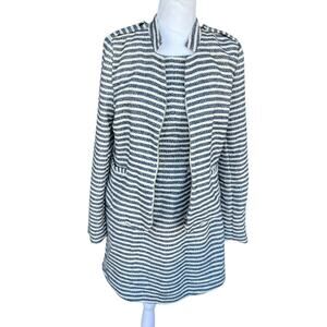Romeo & Juliet Couture Dress With Blazer Set Striped Size Medium
